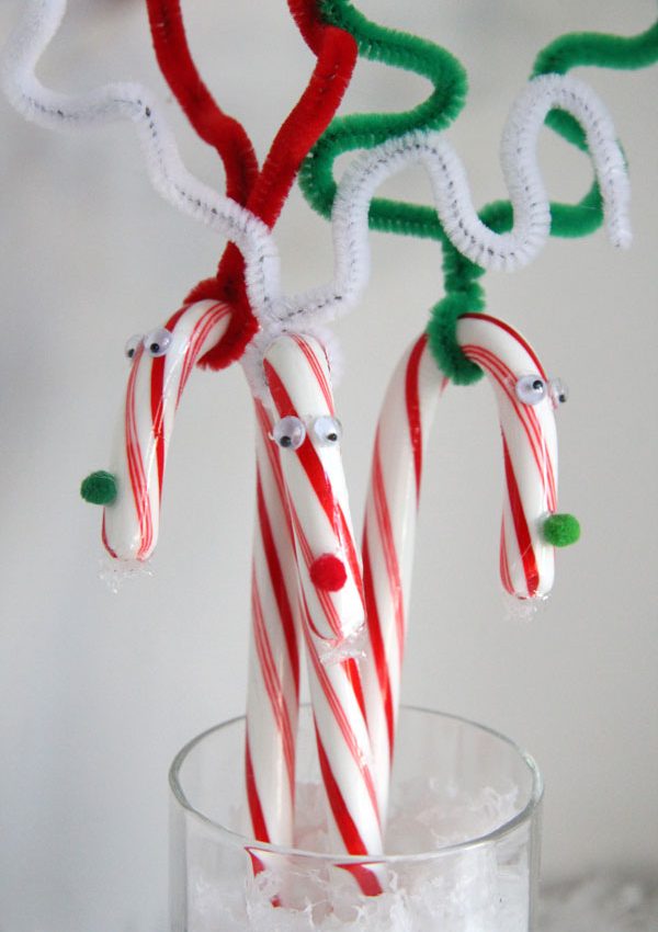 Make these Fun and Festive DIY Candy Cane Reindeer
