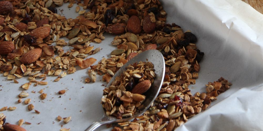 Making your own granola is super easy! Try this Homemade Gluten Free recipe for your morning breakfast or a snack on the go!
