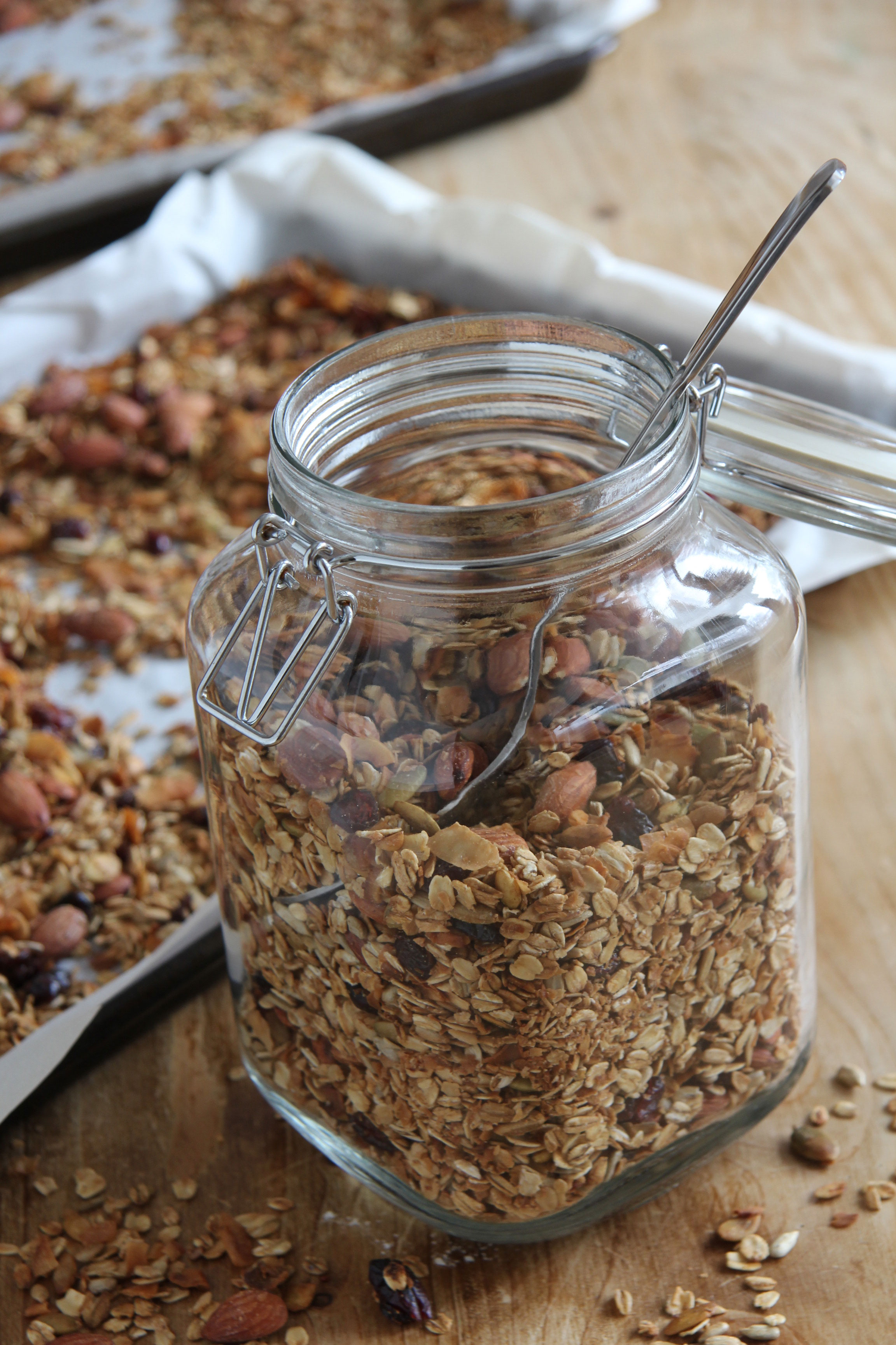 Making your own granola is super easy! Try this Homemade Gluten Free Granola recipe for your morning breakfast or a snack on the go! 