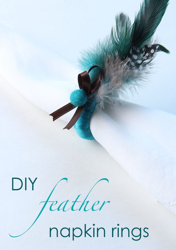 DIY Feather Napkin Rings