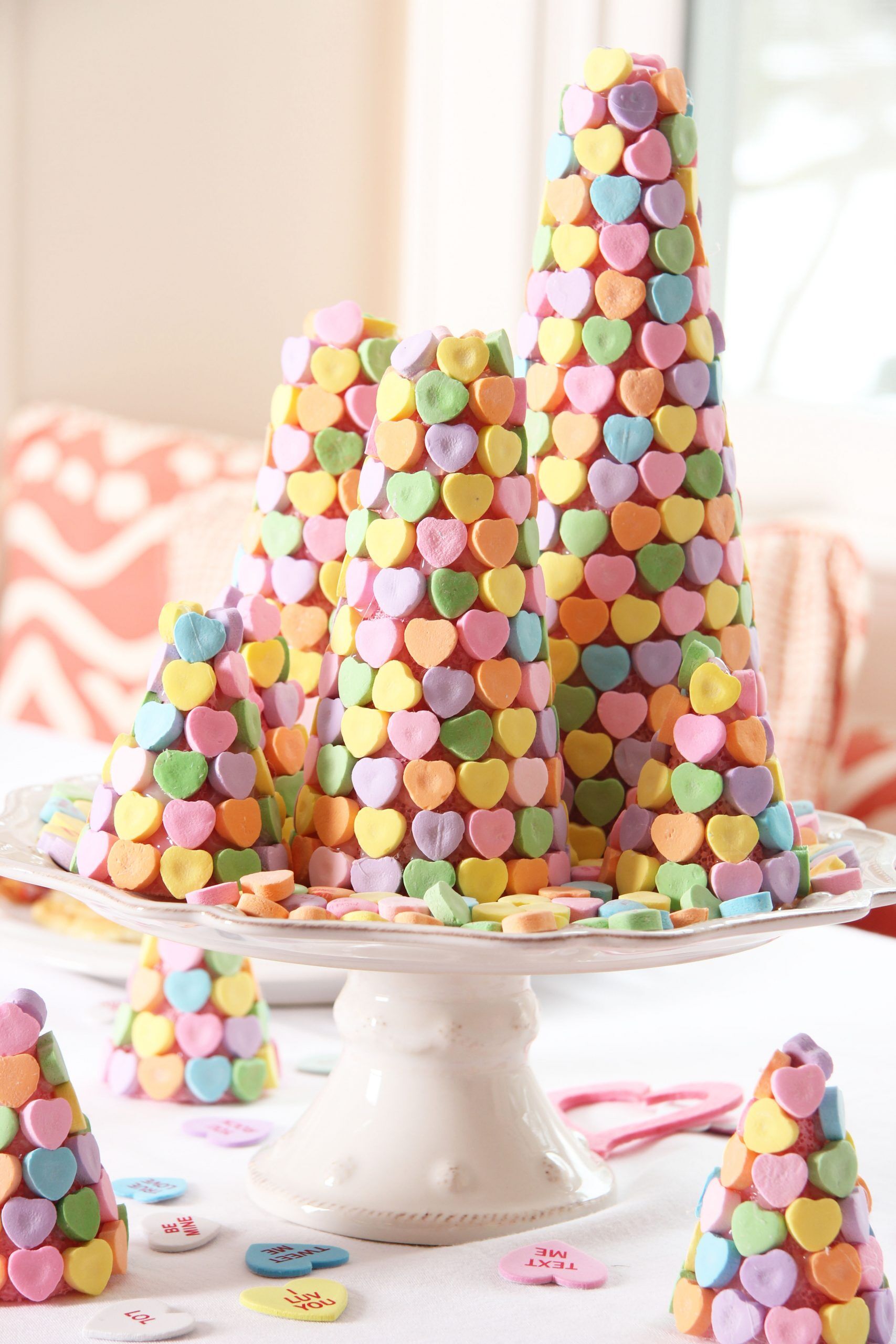 Celebrate Valentine's Day with these easy DIY Sweetheart Candy Trees you can use year after year and Heart Waffles.