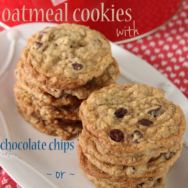Want a delicious oatmeal raisin cookie recipe that is melts in your mouth and you can switch out the raisins for chocolate chips? Here it is!