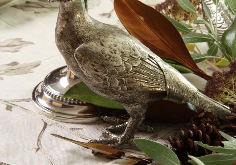 Need a little inspiration for your Thanksgiving table? Why not add some pretty greenery and some silver birds? A fresh and easy update.