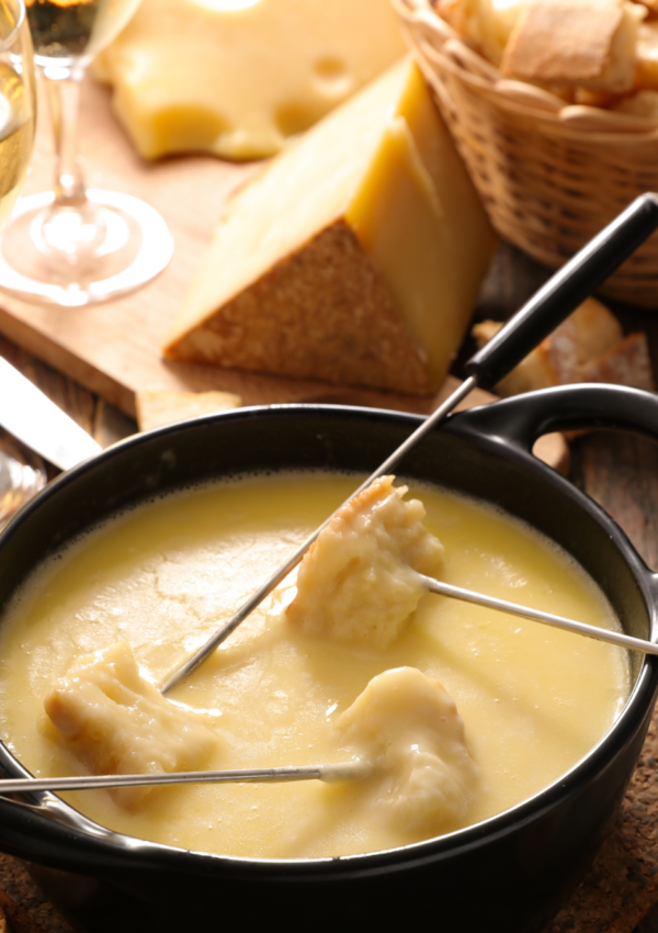 Cheddar Cheese Fondue for New Years Eve