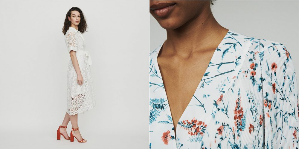 maje bimaterial midi dress