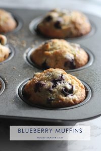 Ridgely Brode, Lifestyle Blogger, shares her favorite Blueberry Muffins recipe. Easy to make and if you don't have fresh berries handy then frozen works too!