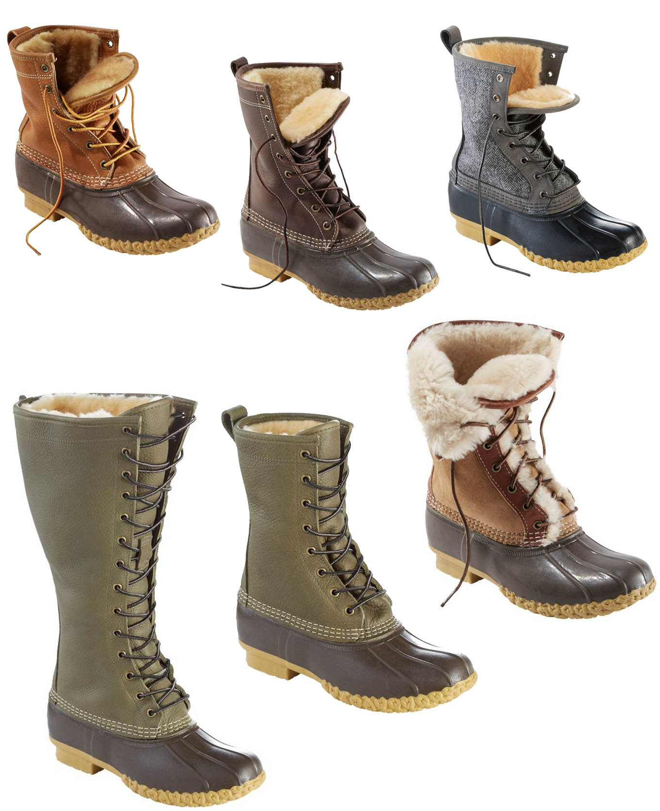 chamois lined bean boots