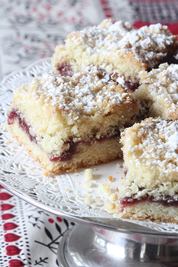 Raspberry Crumble-Topped Bars for Valentine's Day | Ridgely's Radar Just in time for Valentine's Day, Ridgely Brode shares a recipe for Raspberry Crumble-topped Bars on her blog, Ridgely's Radar.