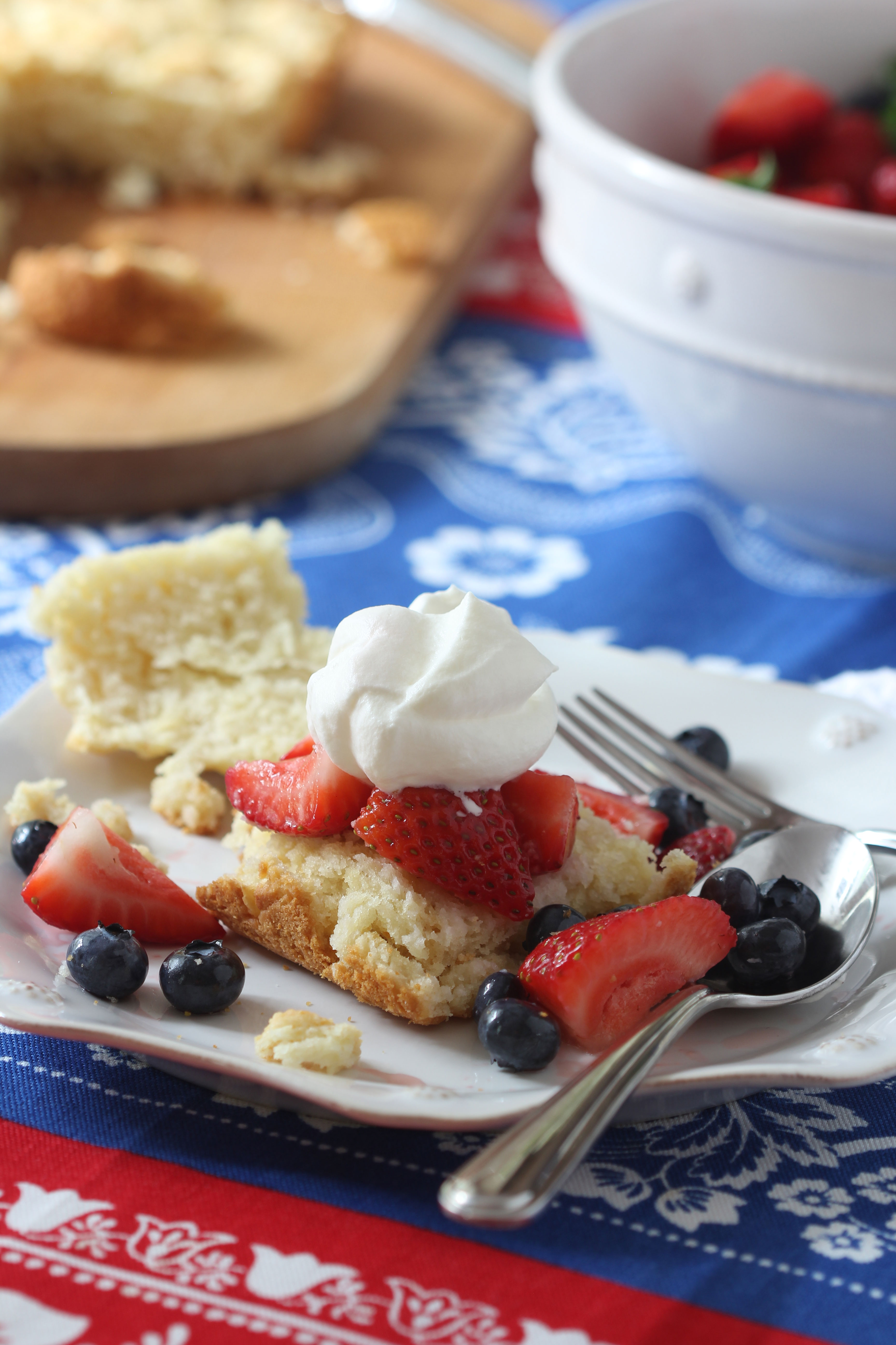 Looking for a red, white and blue dessert that is also super easy to make and delicious? Make this strawberry and blueberry shortcake!