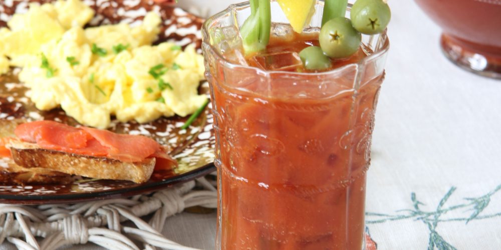 Nothing says Weekend Brunch better than a round of fresh Bloody Mary's with a garnish of celery, olives and lemon.