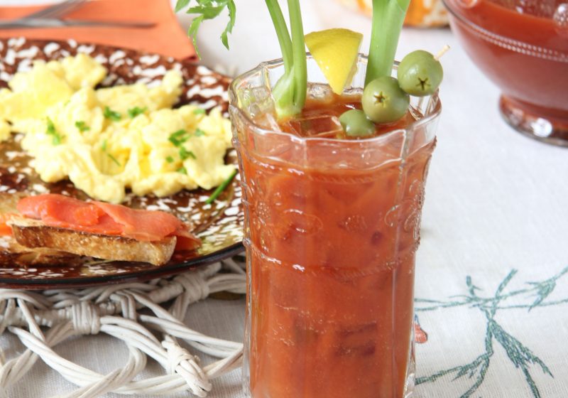 Nothing says Weekend Brunch better than a round of fresh Bloody Mary's with a garnish of celery, olives and lemon.