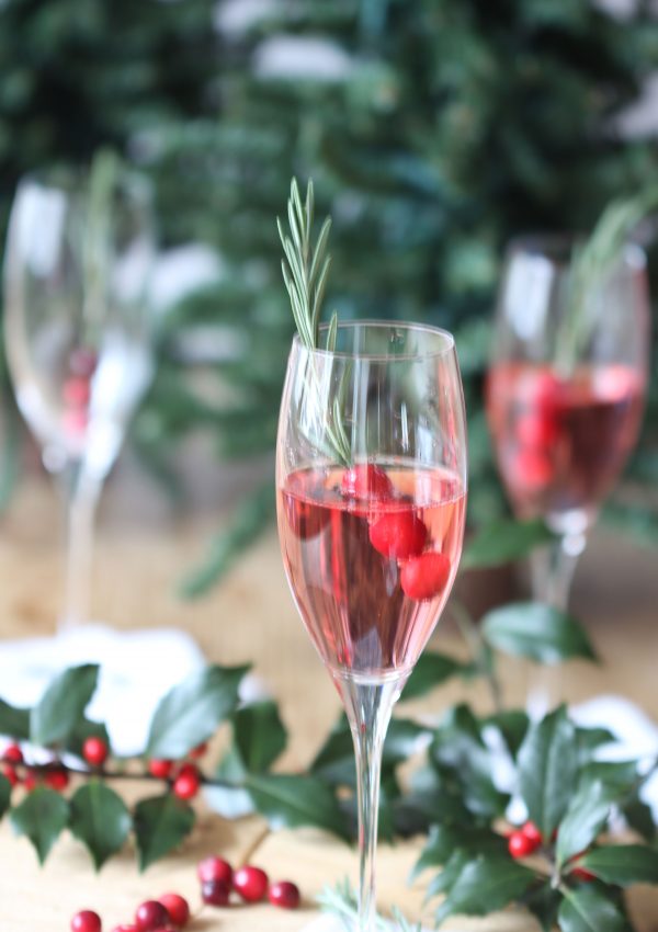 Cranberry Rosemary Champagne Cocktail