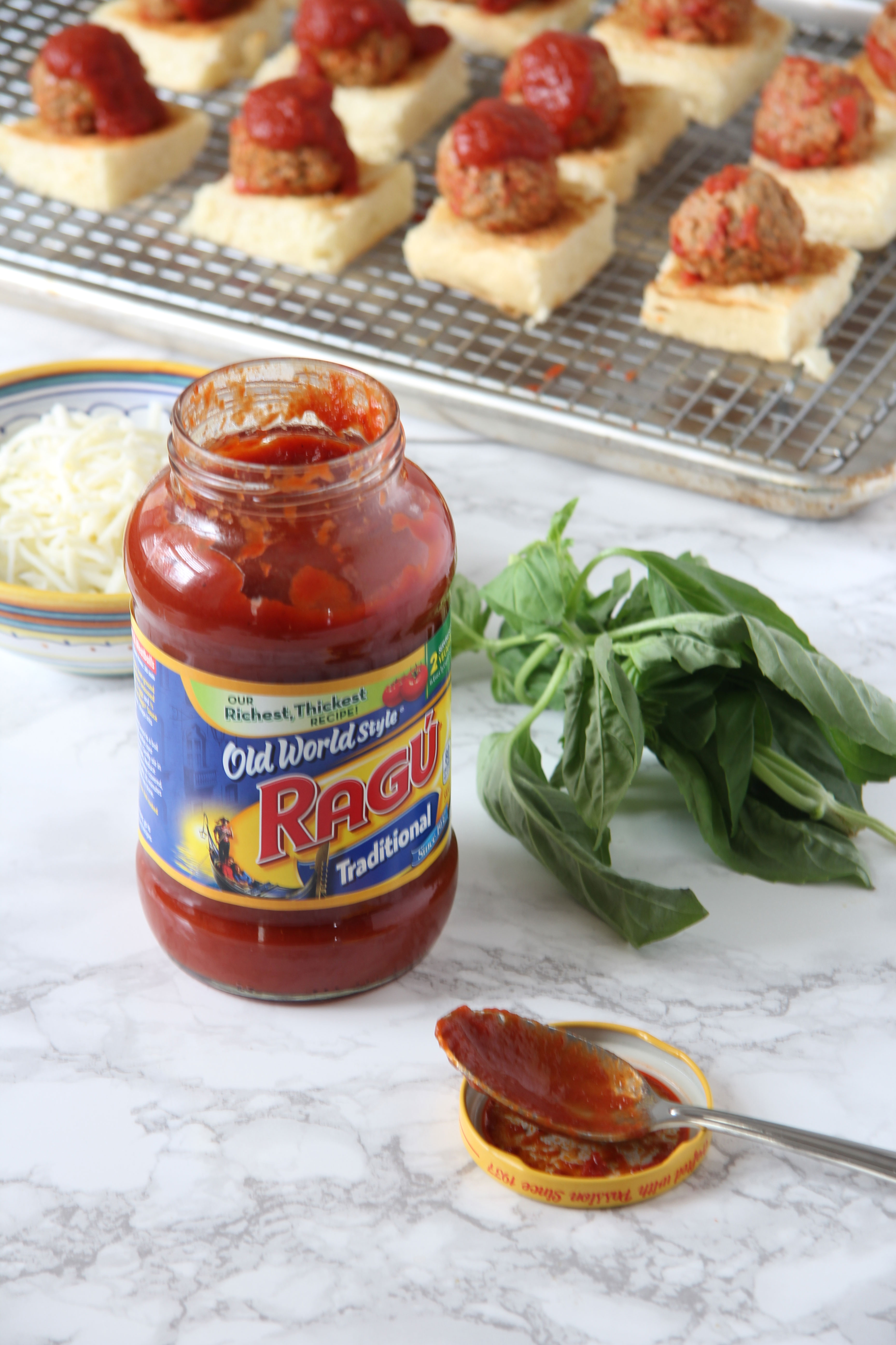 Looking for the Best Appetizer for Game Day? Ridgely Brode Creates delicious Mini Meatballs with RAGÚ Sauce for her Festivities.