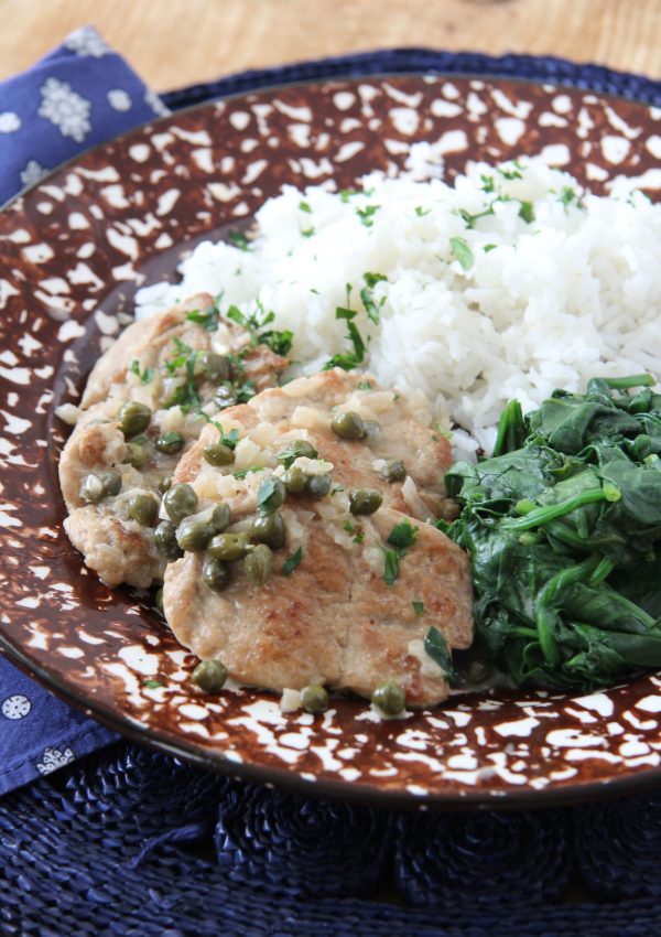 Pork Medallions with a Mustard Caper Sauce