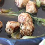 Looking for a delicious, easy dinner? Try this quick ginger-chicken meatball recipe! We served them over Thai rice noodles and it was a hit!