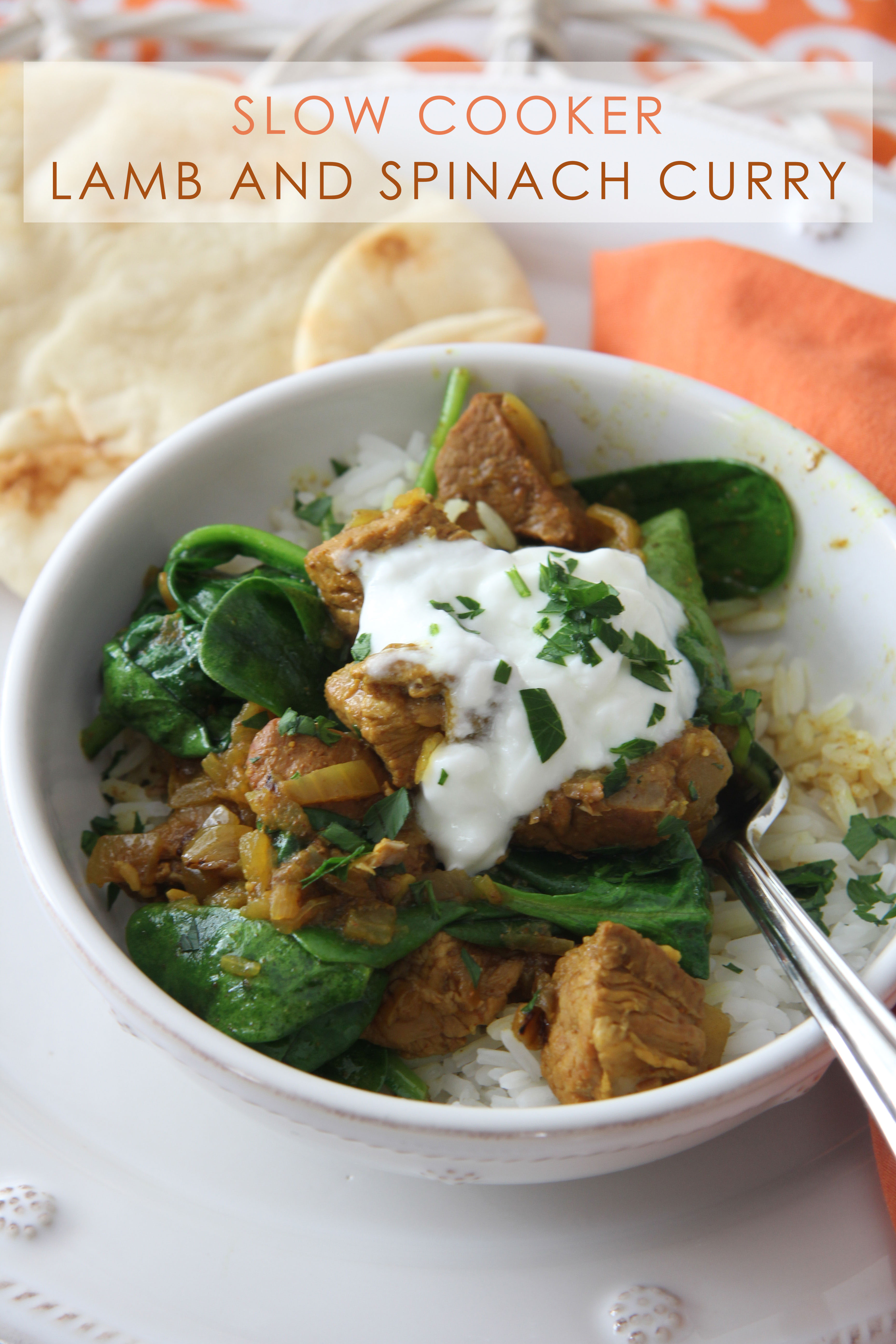 Ridgely Brode, Lifestyle Blogger, revisists and old favorite - Slow Cooker Lamb and Spinach Curry. It is really good and be prepared for a kick!