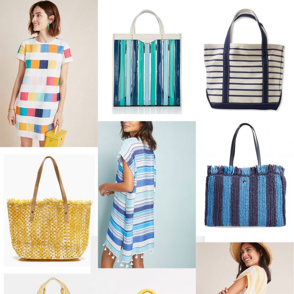Ridgely Brode, Lifestyle blogger loves stripes and finds fun and cheerful striped totes to brighten up any outfit! Pick your favorite!