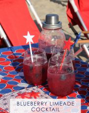 Serve up these fun Spiked Blueberry Limeade cocktails that taste delicious - looks festive and will quickly disappear! And they are the perfect colors for any patriotic theme!