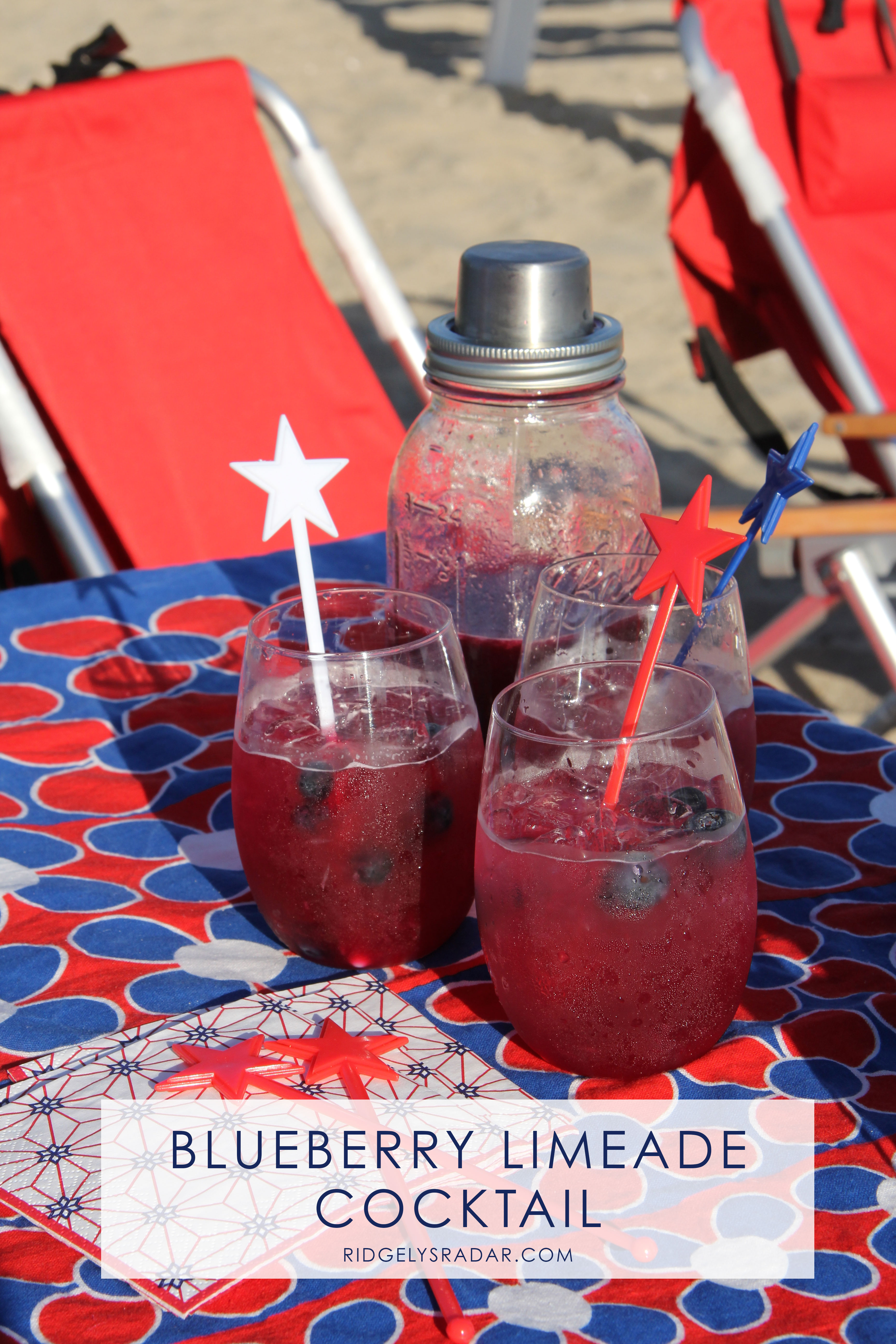 Serve up these fun Blueberry Limeade cocktails that taste delicious - looks festive and will quickly disappear! Get the recipe for your July 4th Party!