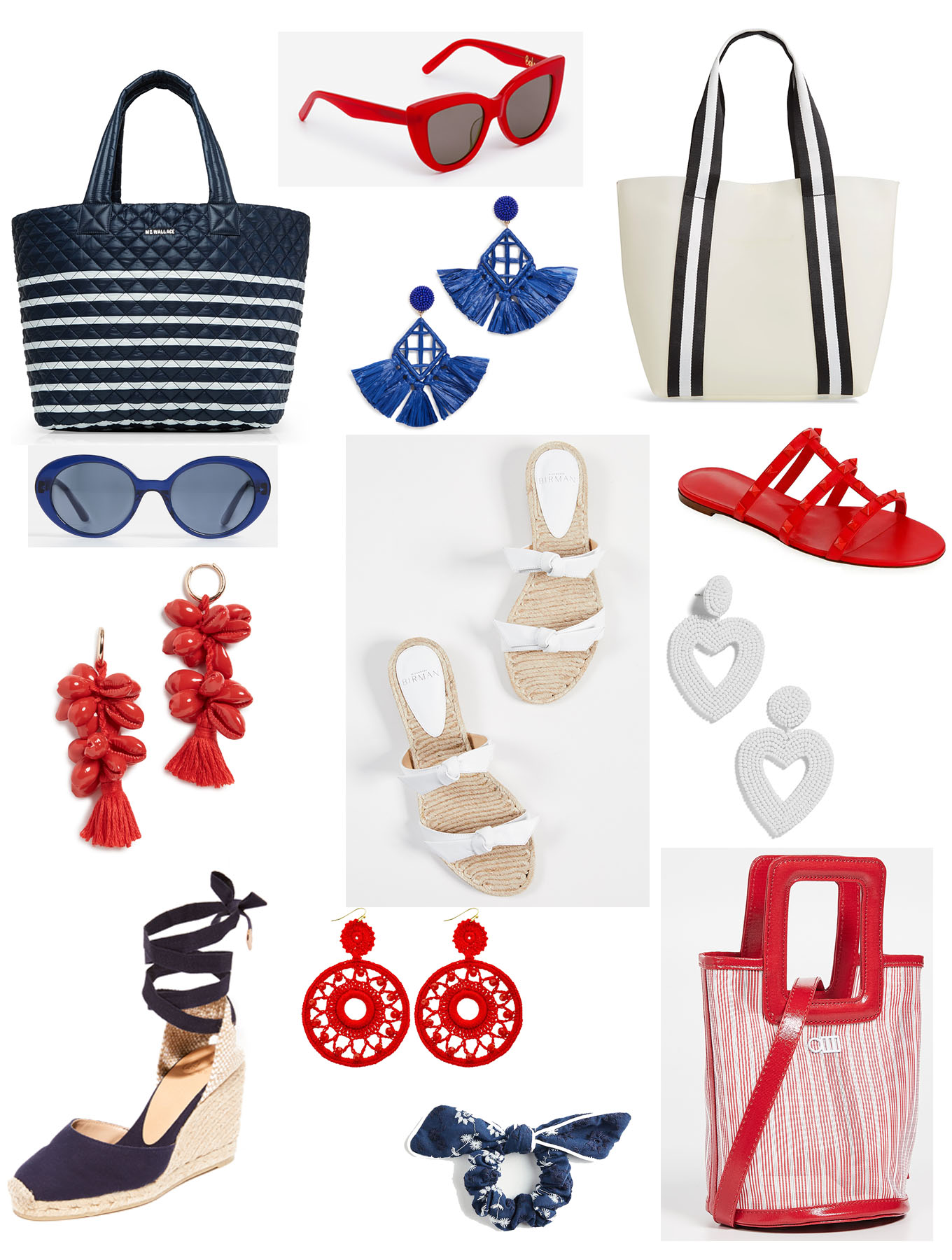 July 4th is fast approaching! Add a little or a lot of red, white and blue accessories to add punch and a patriotic touch to your look!