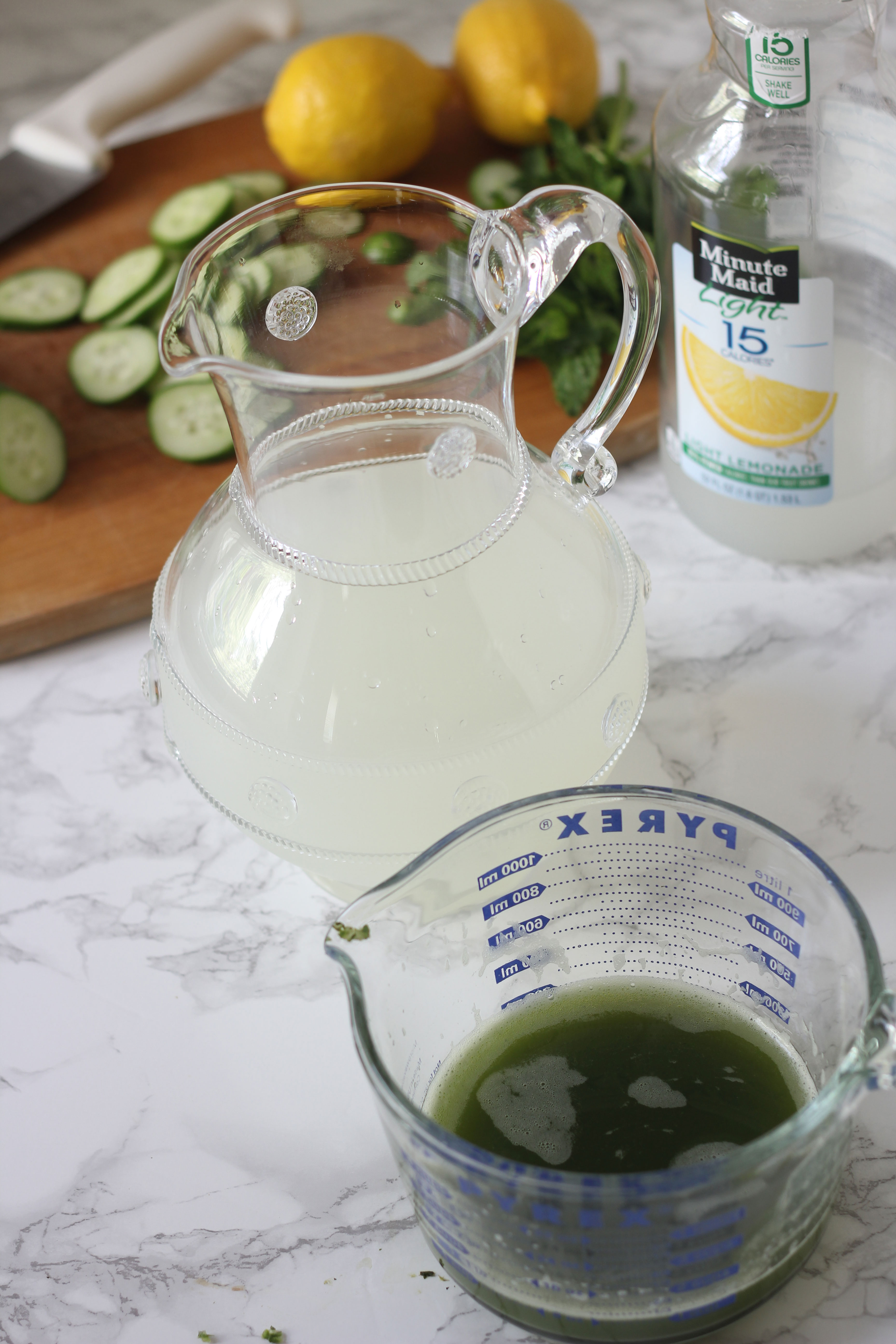 This cucumber mint spiked lemonade is refreshing, light and just the right cocktail for a hot night. Great for a party or just a few! You will love it!