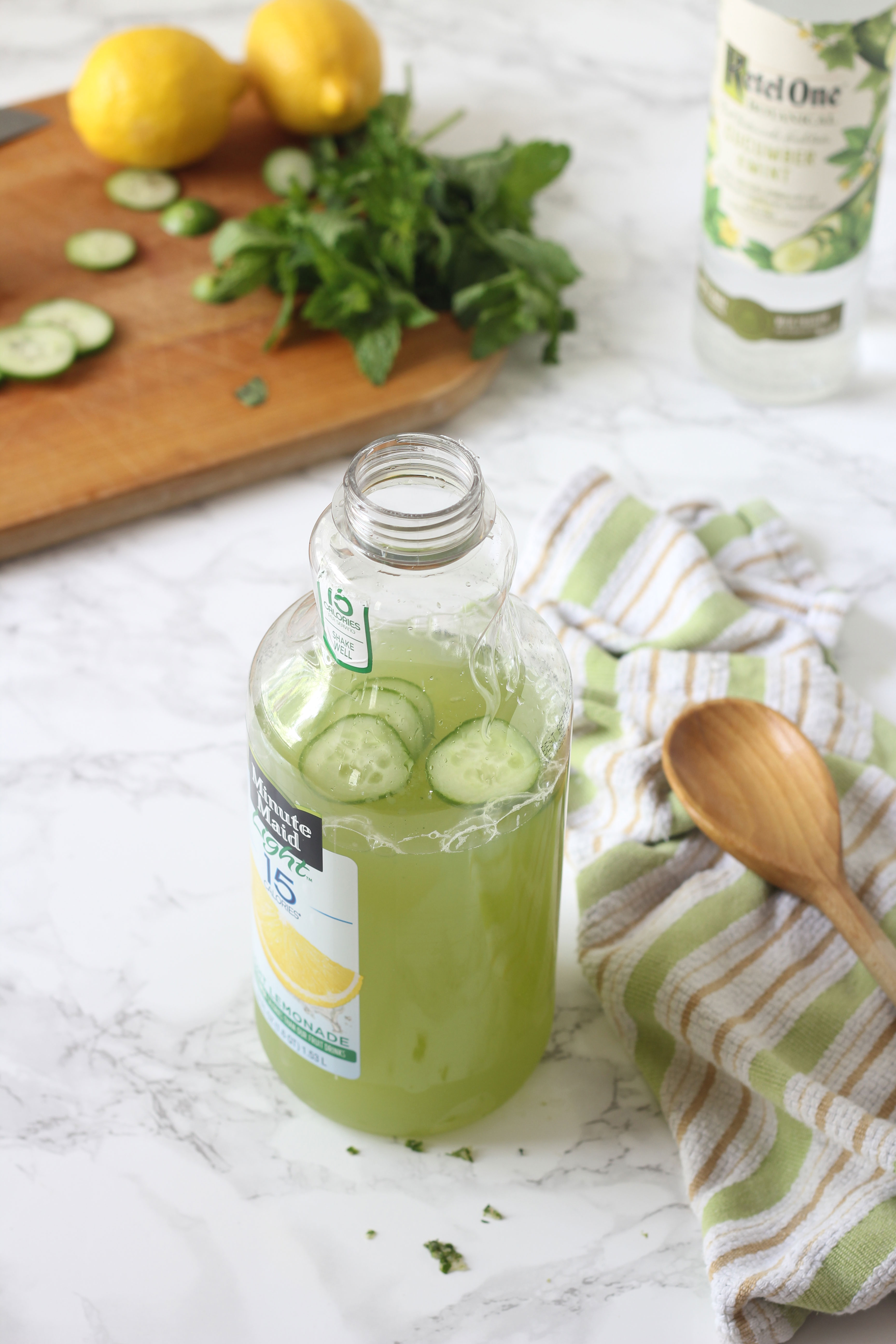 This cucumber mint spiked lemonade is refreshing, light and just the right cocktail for a hot night. Great for a party or just a few! You will love it!