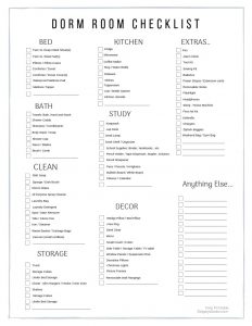 College Dorm Essentials Plus Free Printable Checklist | Ridgely's Radar