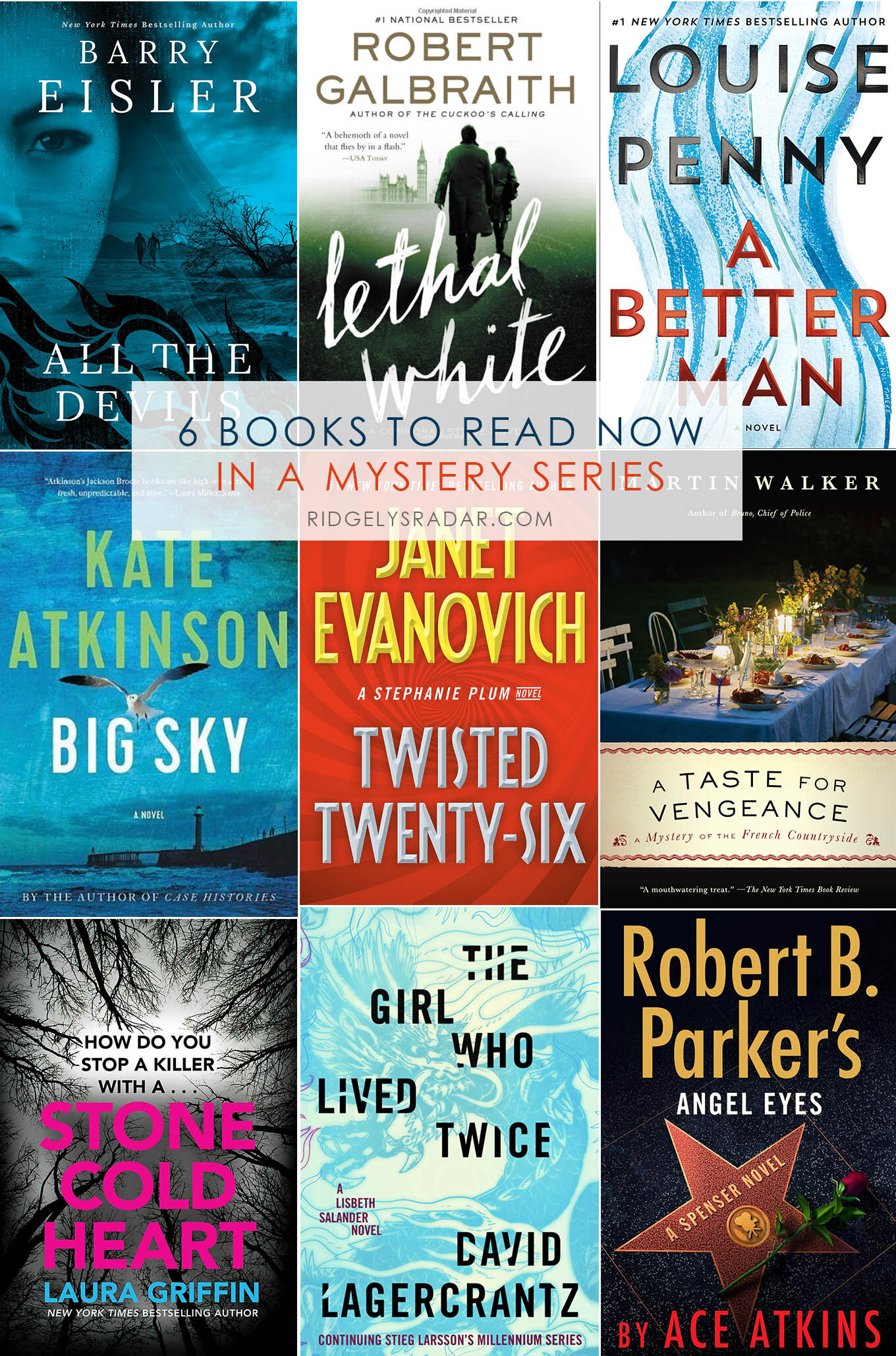 Want to visit with some of your favorite characters in a mystery or detective series? Here are 6 new books (or new to me!) to get lost in!