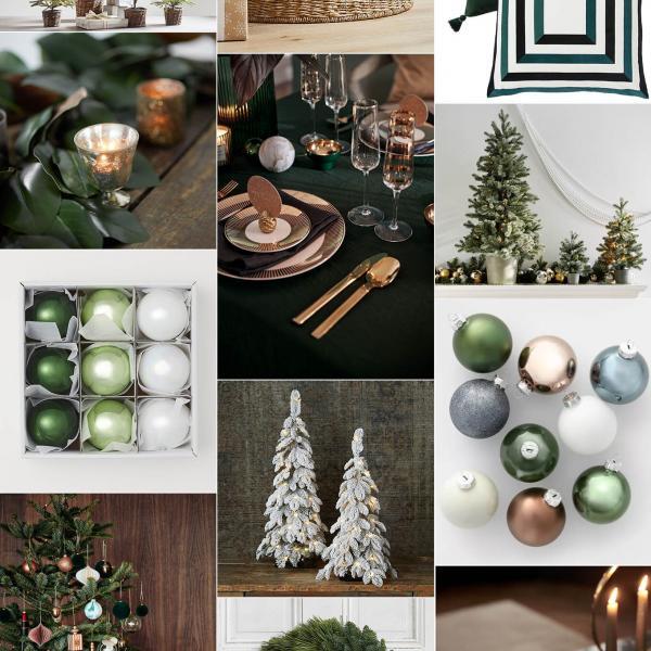 We are decorating for Christmas with green and gold. With pre-lit trees, lots of green glass ornaments, gold reindeer and velvet cushions.