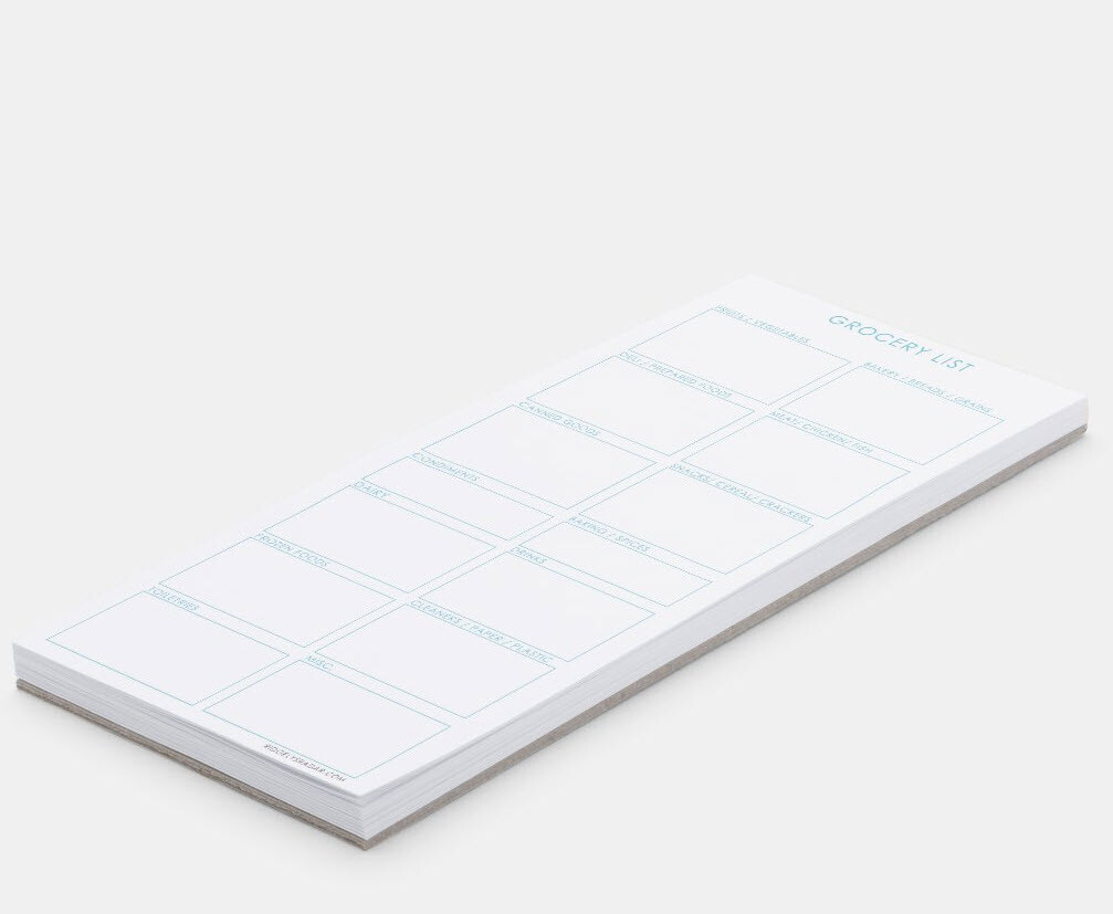 Grocery List 4x9 Magnetic Notepad Blue 