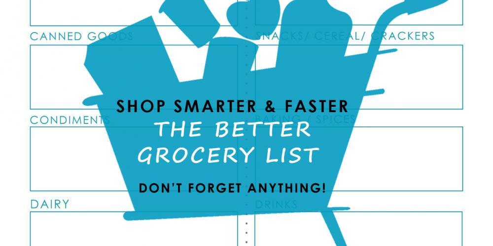Make grocery shopping easier with this list organized by categories. No more forgetting things on your list. Shopping aisle by aisle made simple!