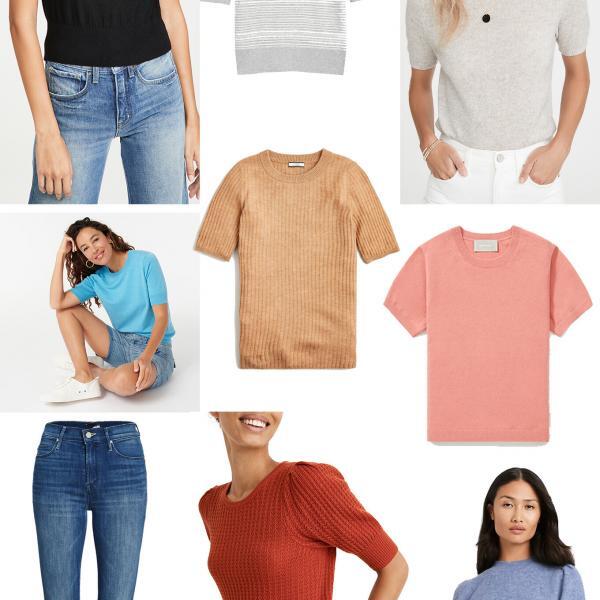 Not ready to dive into sweater weather? Pair lightweight short sleeve sweaters with jeans to transition into Fall - they are a great layering piece too!