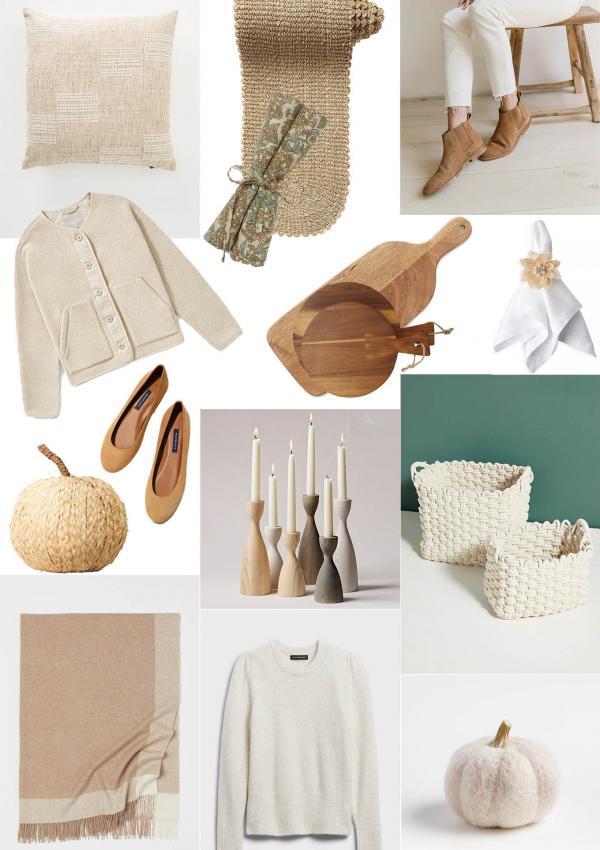 Neutral Decorations and Clothes for Fall