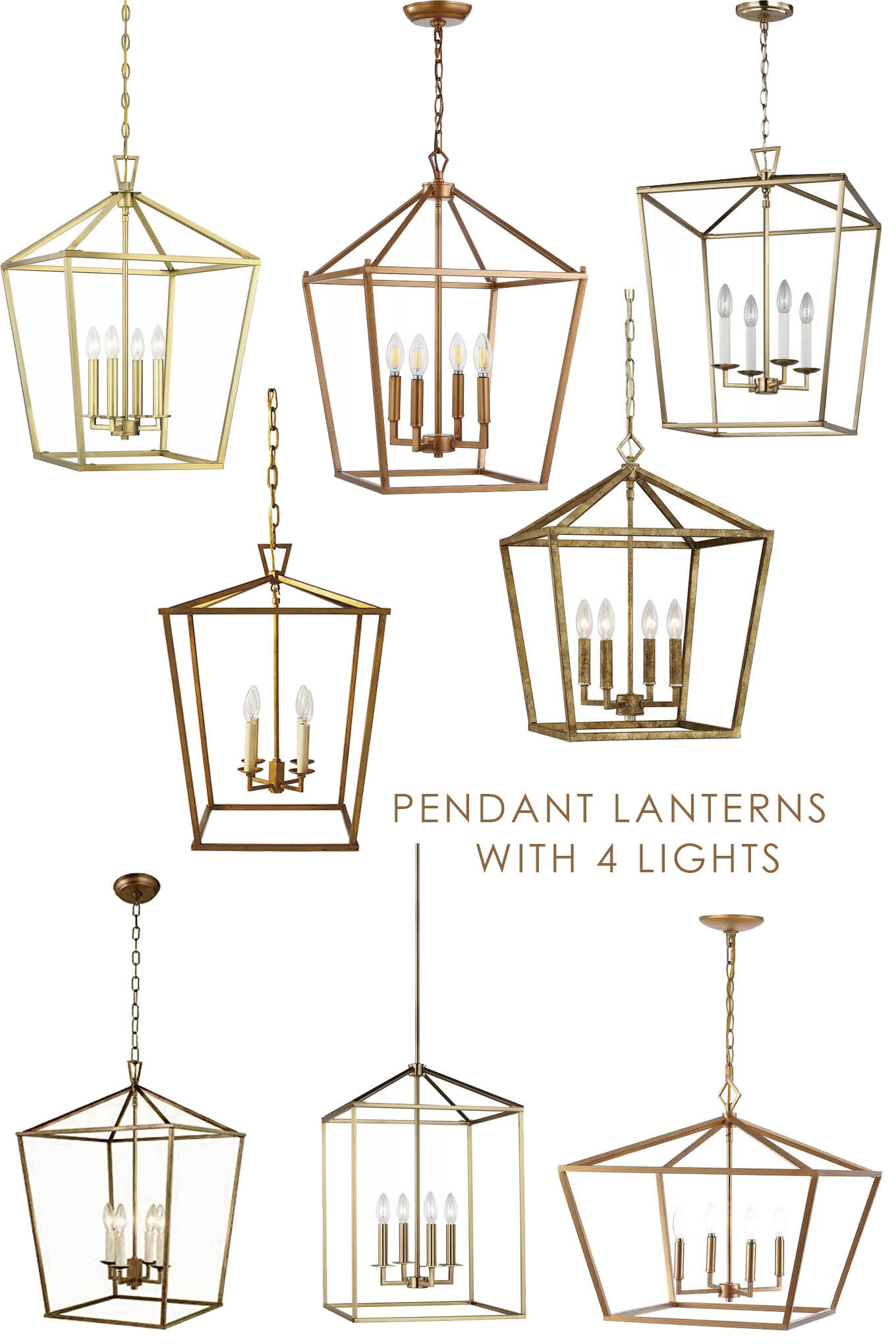 Update you lighting with one of these Pendant Lanterns with 4 Lights! So chic plus they have no glass - easy cleaning and bulb changing!