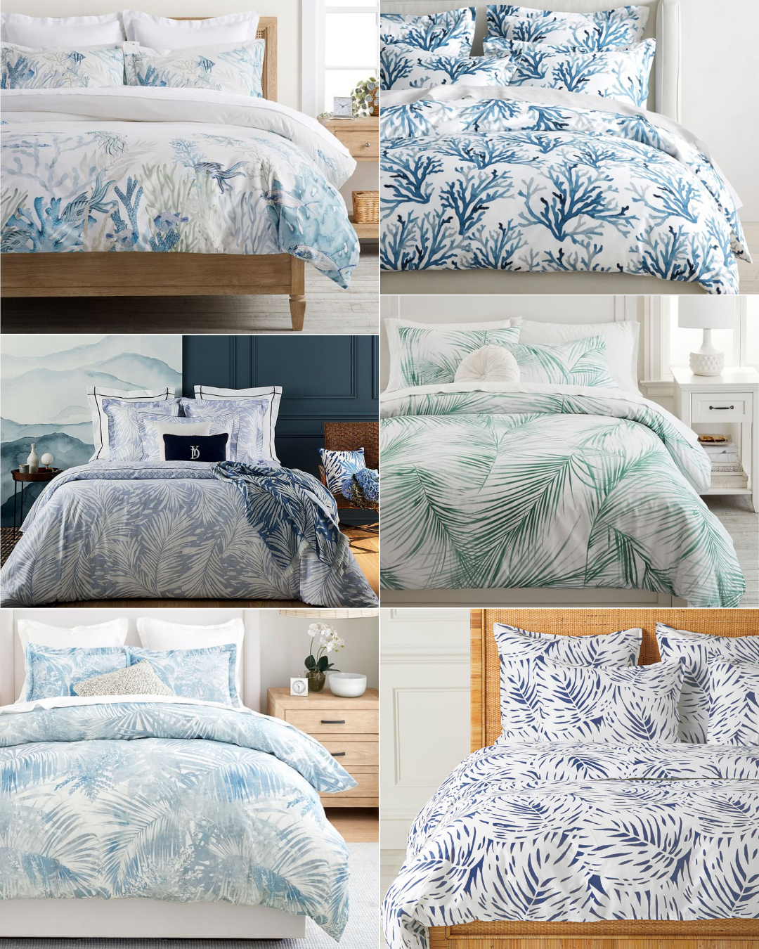I moved to Florida and I am seriously considering tropical printed sheets and duvet covers! Here is a round up of some favorites!