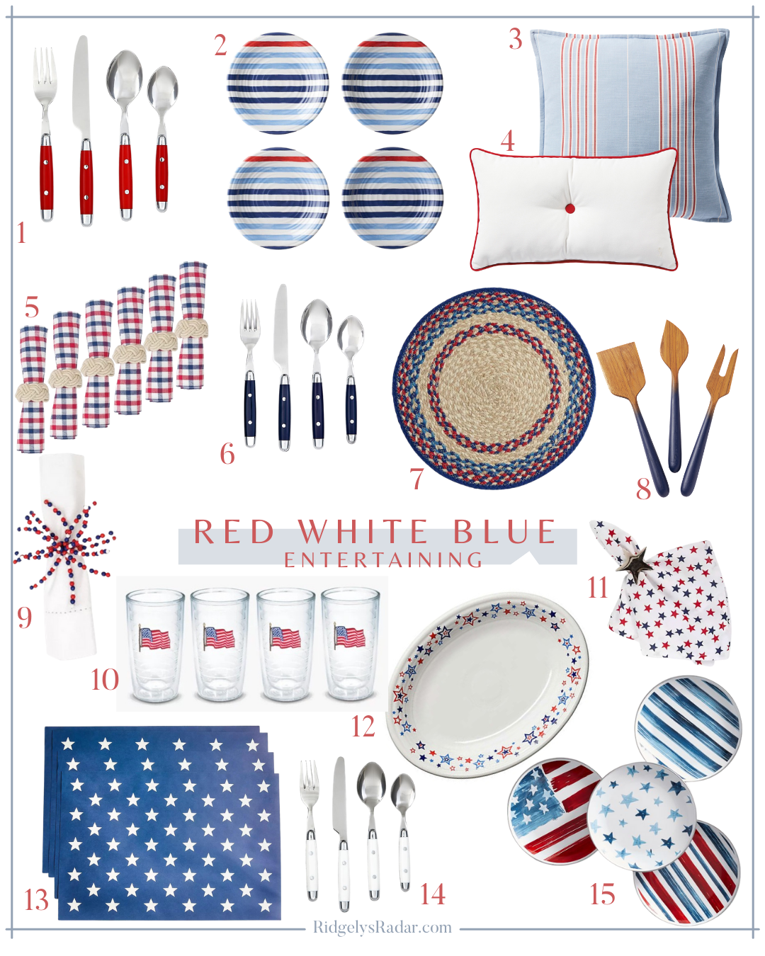 Its almost time to entertain with red, white and blue! Get ready for the Memorial Day Weekend with these Festive tabletop pieces! 