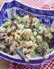 Most people don't think of cauliflower as the yummiest food, but this cauliflower salad recipe is going to change your mind! It is that good!