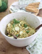 This Pesto Pasta Salad is delicious on its own or a great side for any meal. Light and tasty! Plus it is easy to make.. and eat!