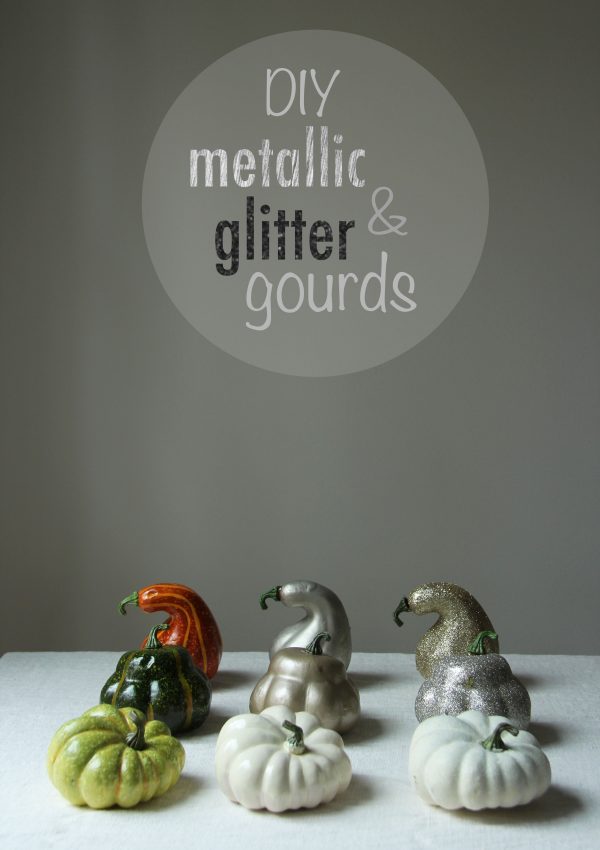 DIY Metallic and Glitter Gourds