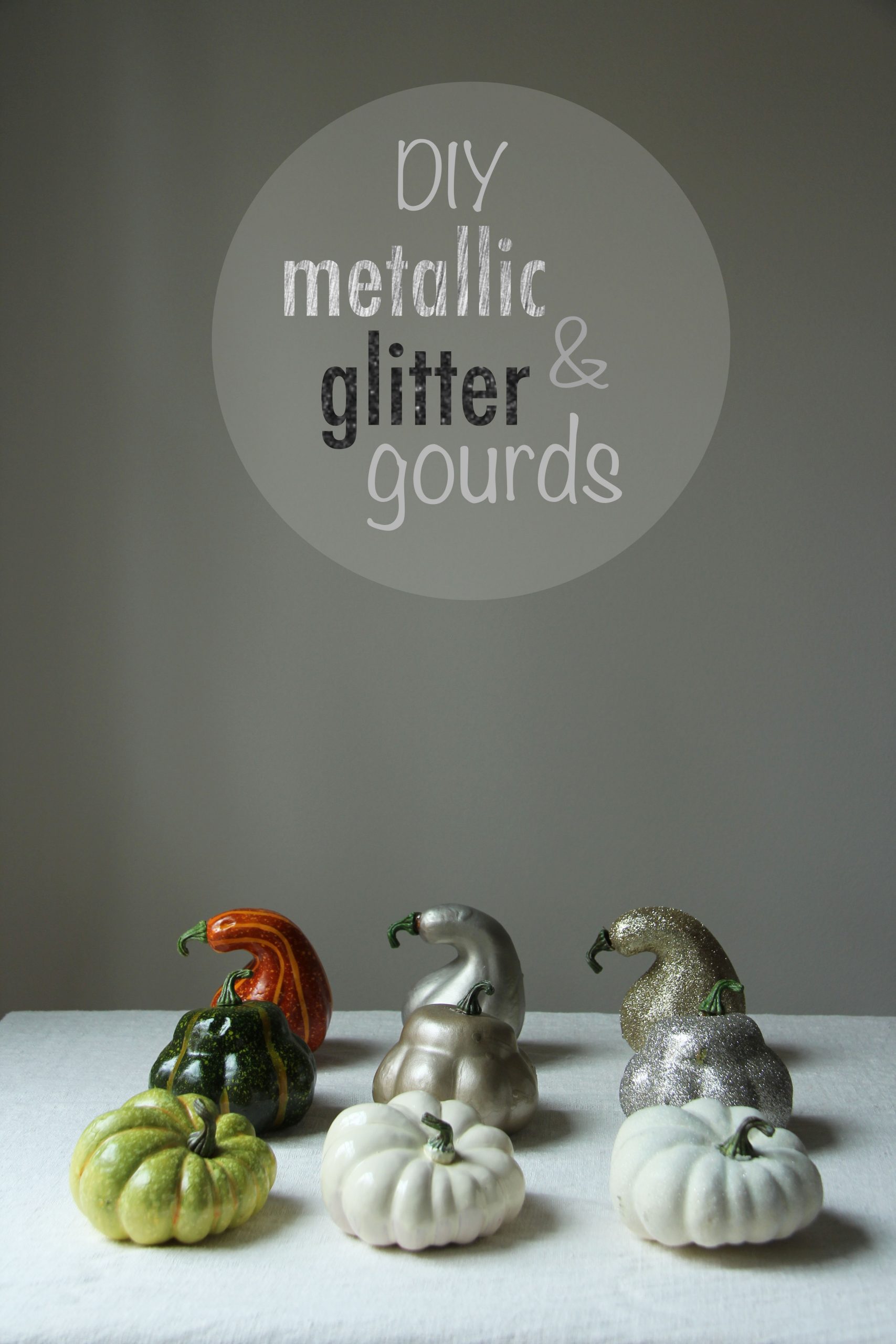 Add glamour and glitter to your Thanksgiving table with these DIY metallic and glitter gourds. Super easy to make and will WOW your guests!
