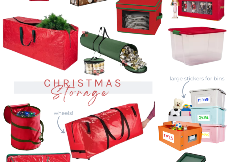 Are you ready to pack away Christmas? Organize your Christmas decorations and gift wrap with these Storage Bins, Boxes and Bags.