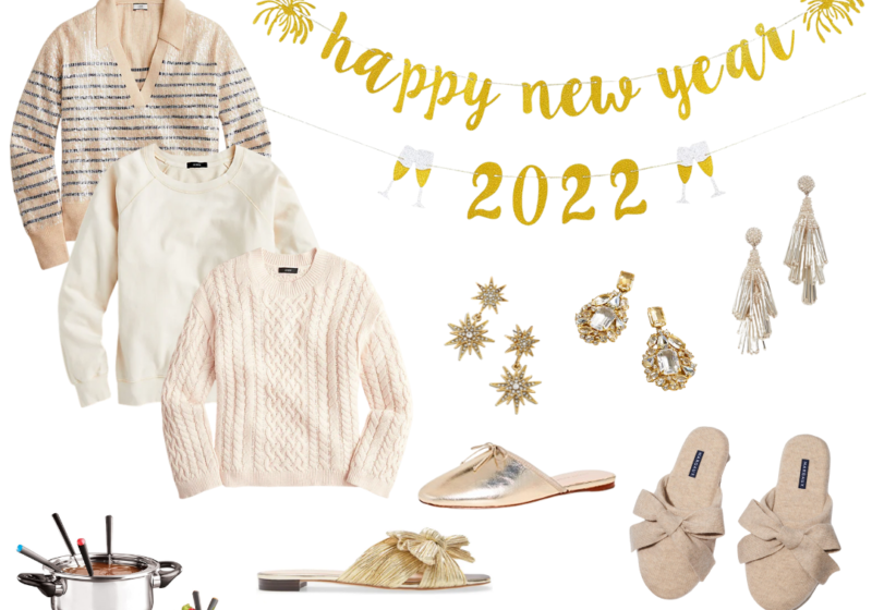 Are you having New Years at Home this year? Add some glamour to your lounge wear with sparkly earrings and luxe slides!