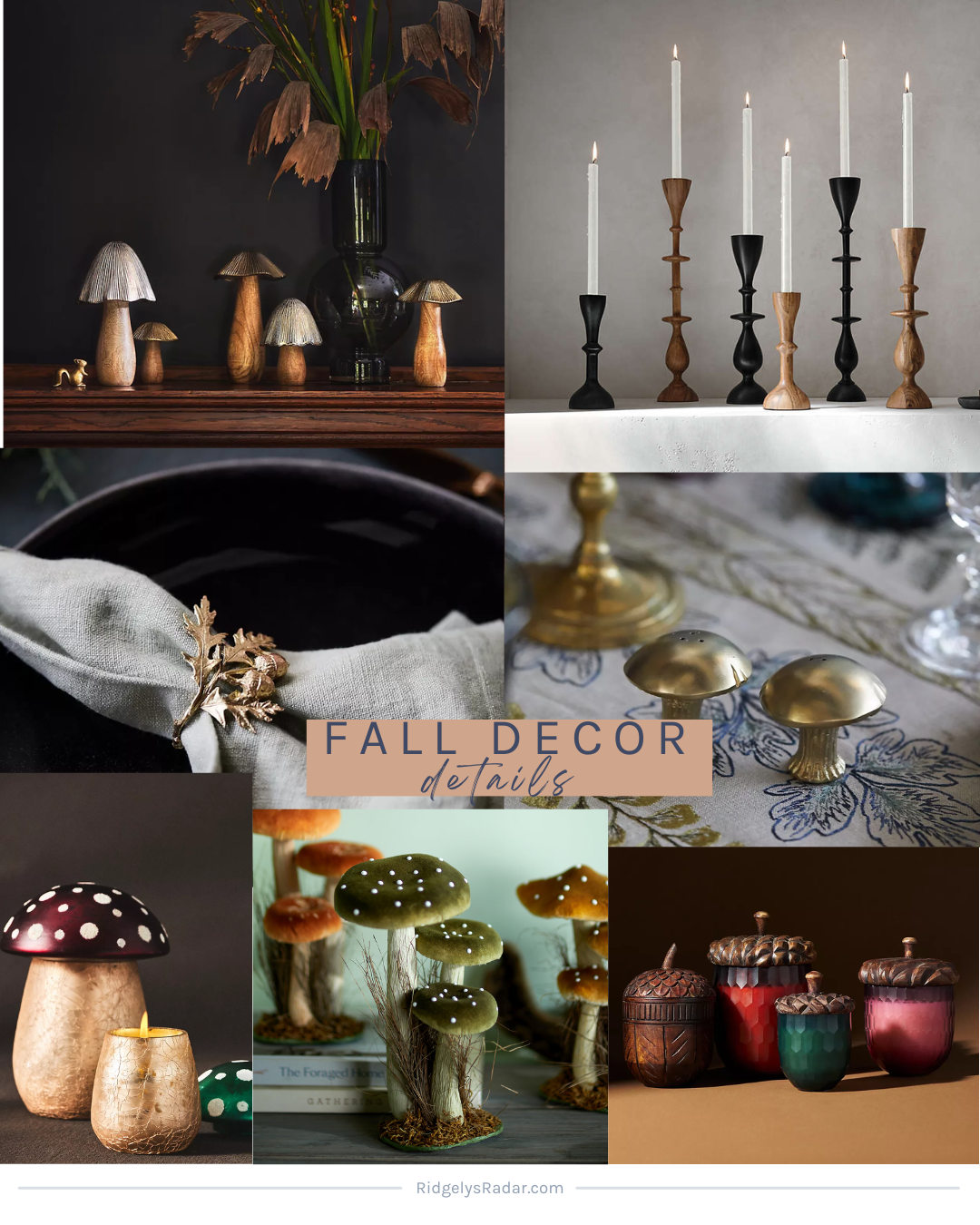 Already have enough Fall decor? Then weed out the things you don't use or like and focus on the special details like toadstools!