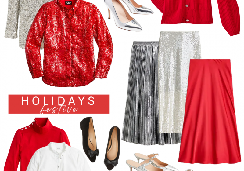 Nothing is more festive than Red and Silver Dressing for Christmas! You can mix and match all of these items for a dressy or casual look.