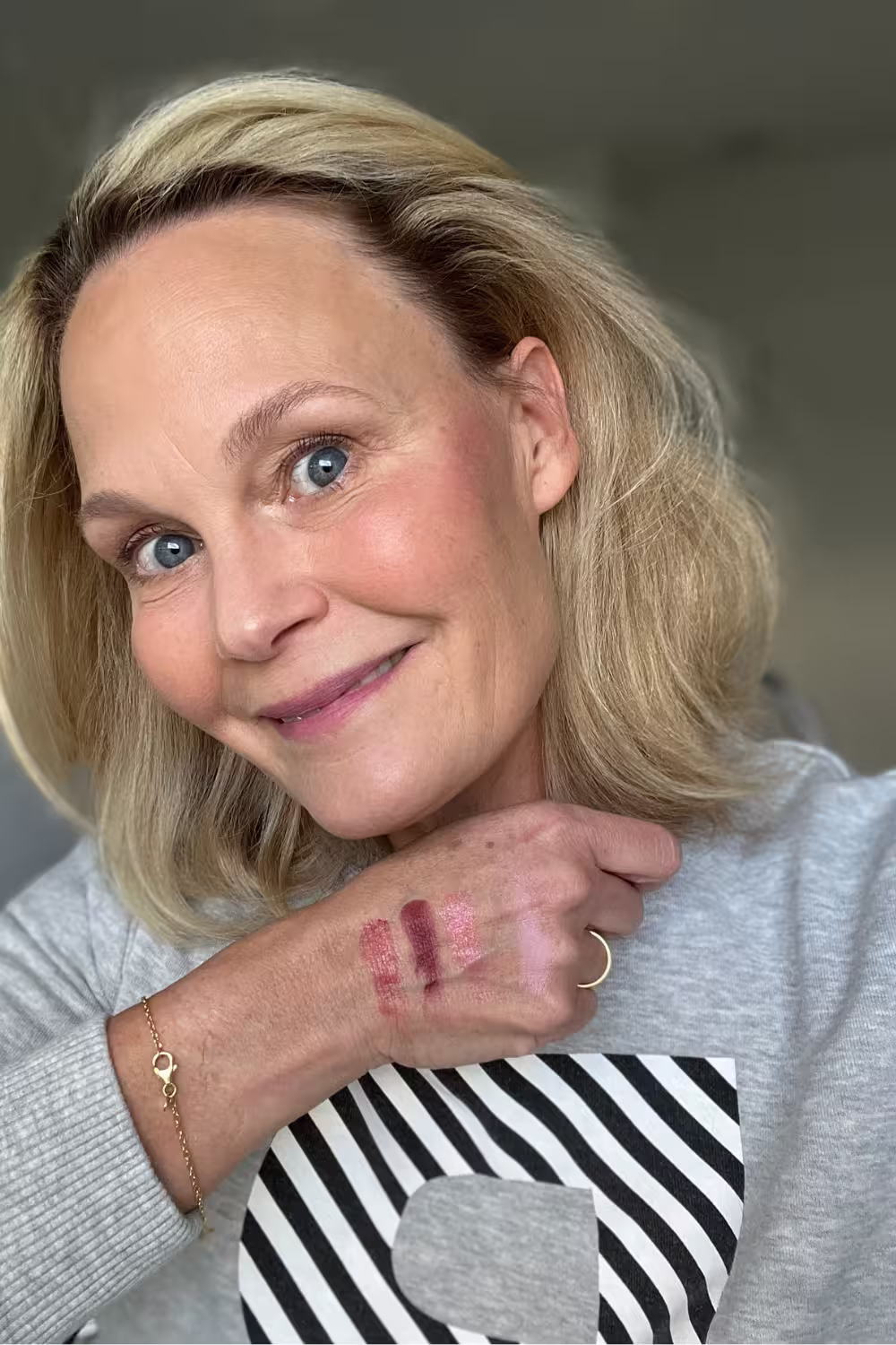 Seint Summer Seasonal Lip + Cheeks 2023 swatched on Ridgely.